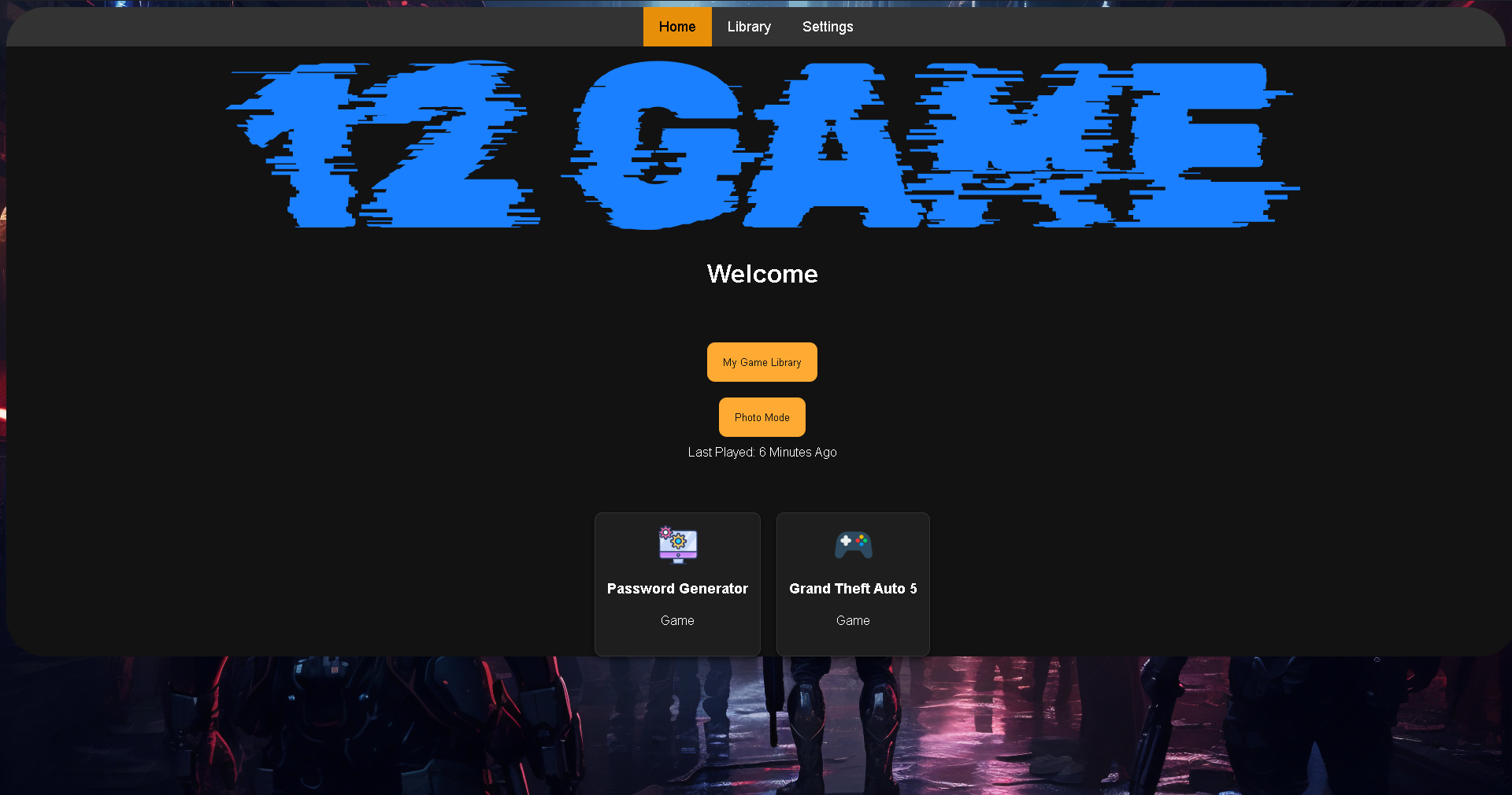 Screenshot of 12 Game Launcher Interface