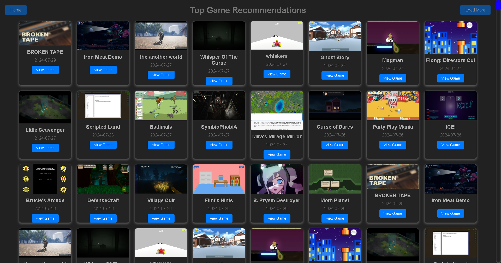 Screenshot of Game Library Management